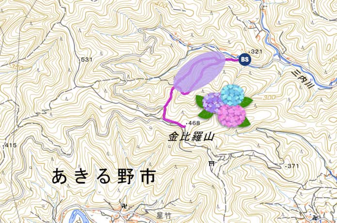南沢あじさい山MAP