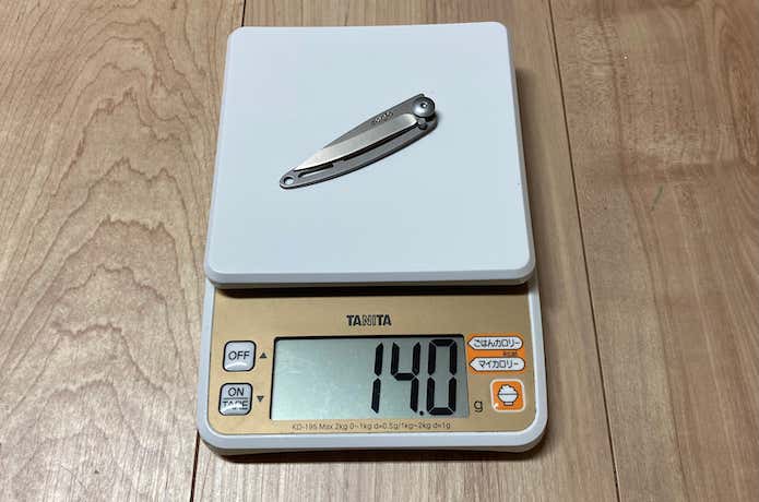実際にスケールで測ってみると14g