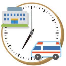 時計と救急車のイラスト