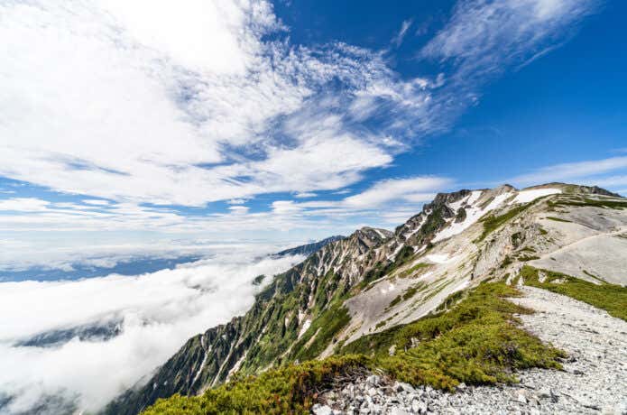 白馬岳への縦走路