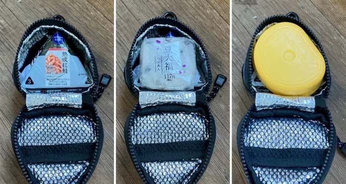 おにぎりと大福とコップを収納したOnIGIRU（オニギル）