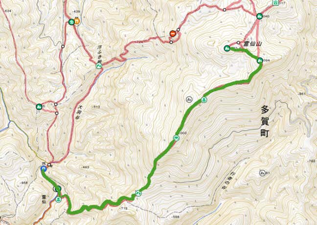 霊仙山　ニリンソウの地図