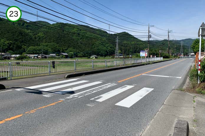 県道11号線に沿って歩く
