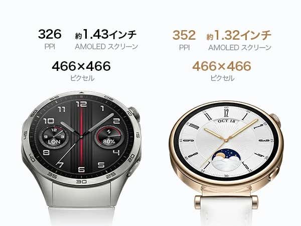 HUAWEI WATCH GT 4の41mmと46mmの画像