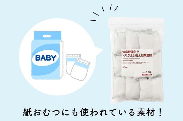 無印良品の消臭機能付き くりかえし使える除湿剤の素材イメージ