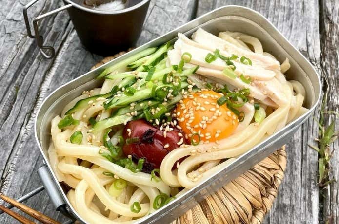 メスティンで冷やし梅うどん