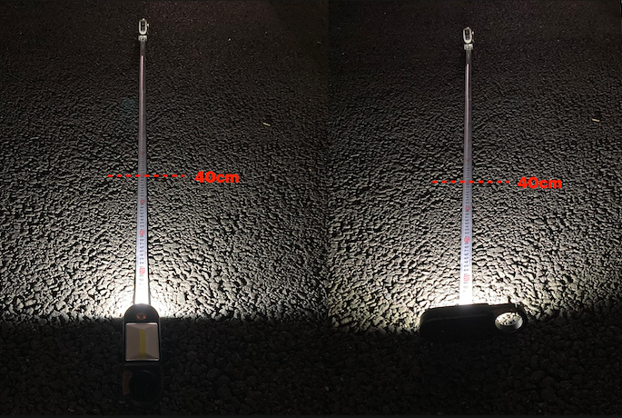 暗闇での明るさの確認