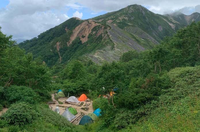 烏帽子小屋のテント場