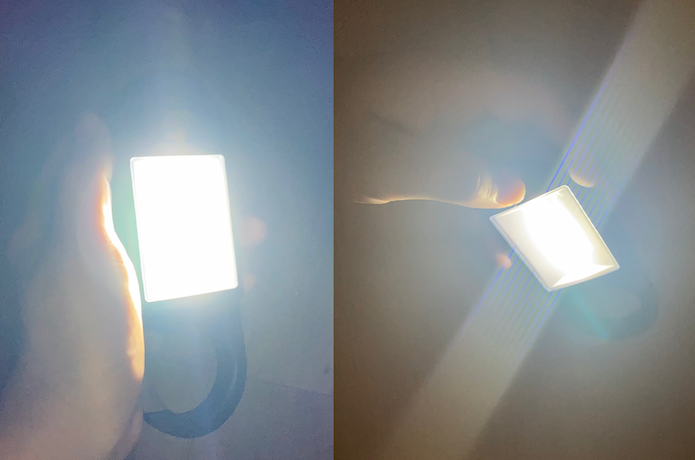 照射時間の比較。LEDの場合およそ20時間。