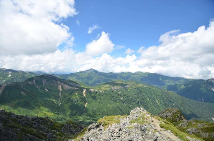 水晶岳へ向かう稜線からの雲ノ平