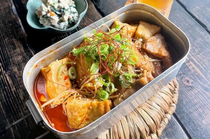 メスティンで作る豚バラと厚揚げのピリ辛炒め
