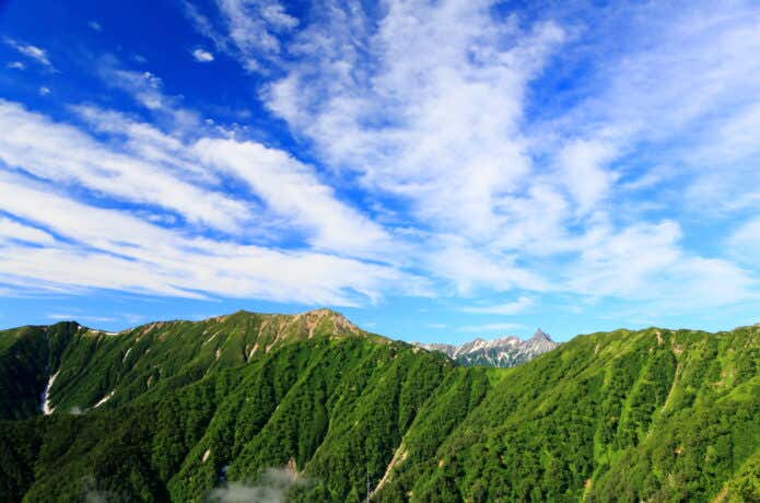 合戦尾根上部からの槍ヶ岳