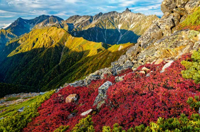 大天井岳の紅葉と槍ヶ岳