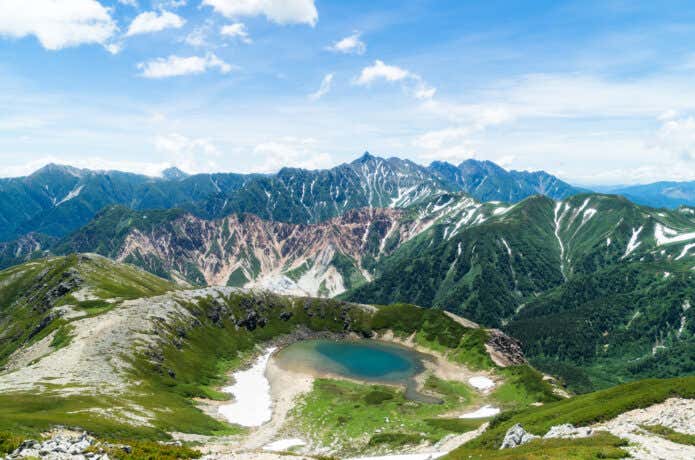 鷲羽池と槍ヶ岳