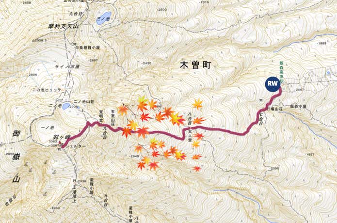 木曽御嶽山紅葉MAP