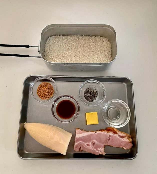 たけのことベーコンの和風ピラフ　材料