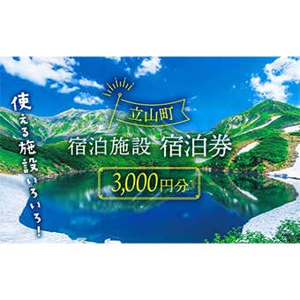 立山町宿泊施設 割引券 3,000円 有効期限:2024年12月31日