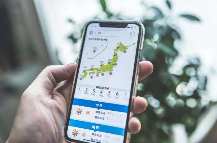 スマホで確認する天気予報