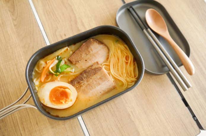 トレイルポットS900で作ったラーメンが完成
