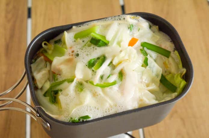 トレイルポットS900でs作った野菜たっぷりのラーメン