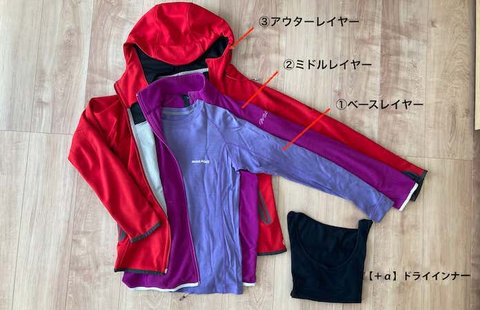 秋の日帰り登山のレイヤリング例