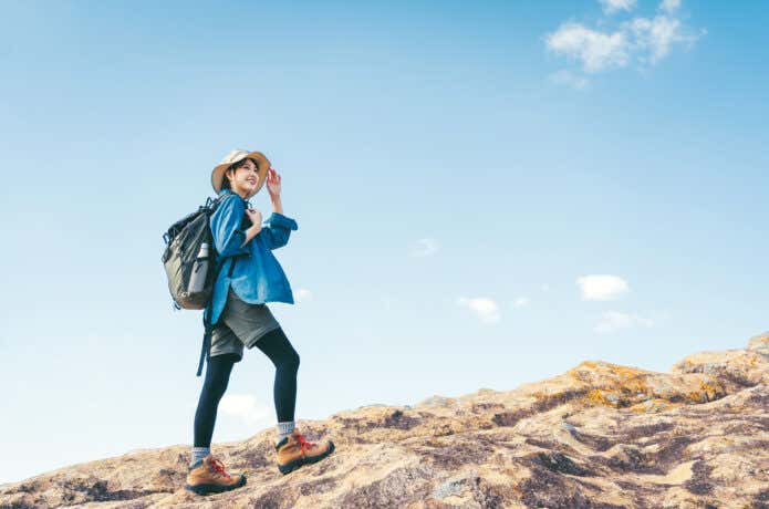 登山者　登山道