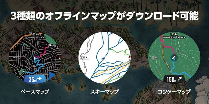 3つのオフラインマップの画像