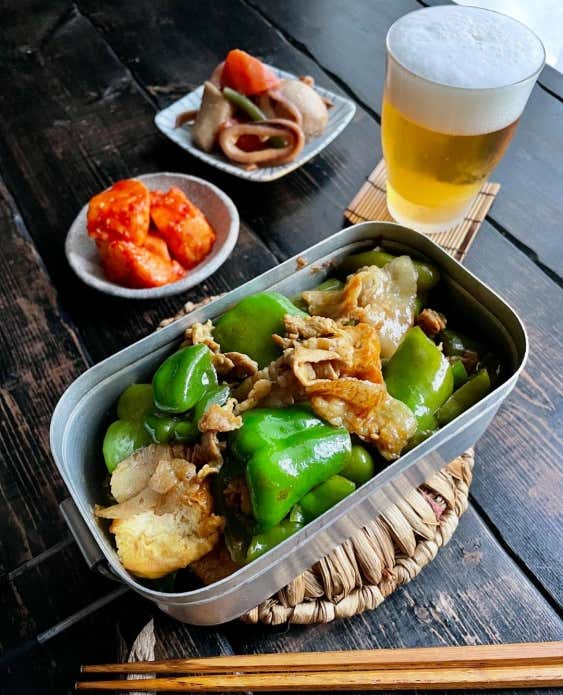豚肉とピーマンのカレー炒め完成