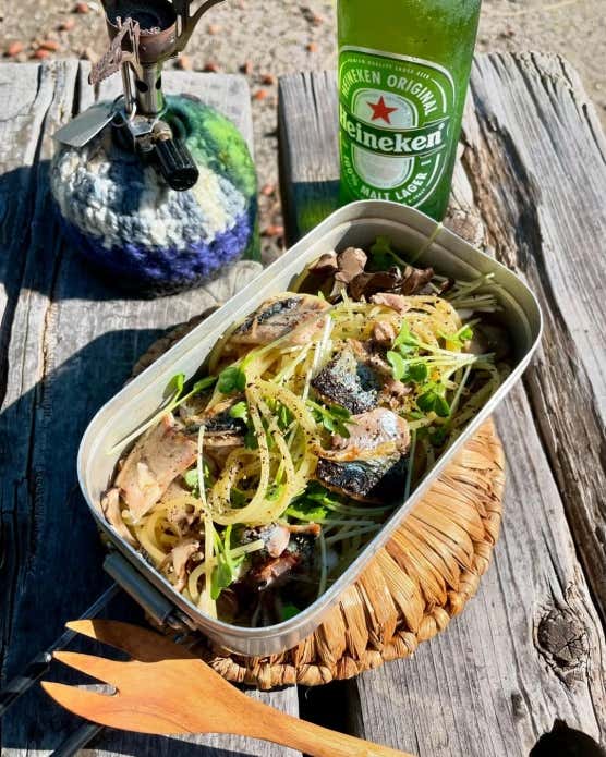 秋刀魚と舞茸の和風パスタ