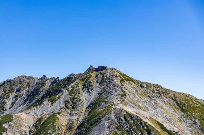 立山、雄山山頂と青空