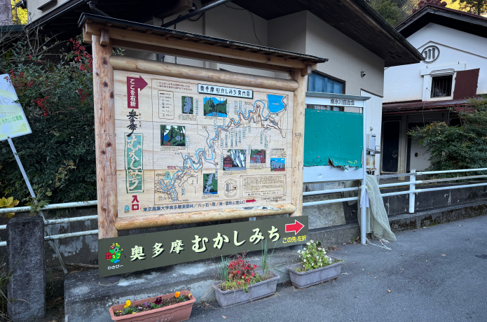 奥多摩むかしみちの看板