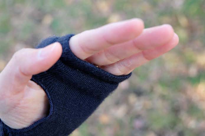 ハンドウォーマーの間口のフィット感