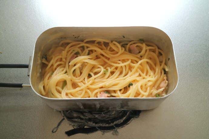 メスティンで作るパスタ