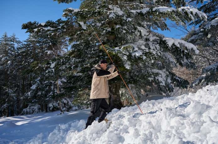 雪山でビーコン検証