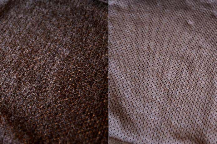 オクタCPCPの起毛面とメッシュ面
