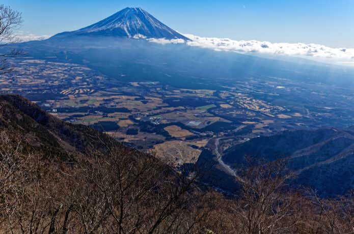 毛無山からの富士山と朝霧高原