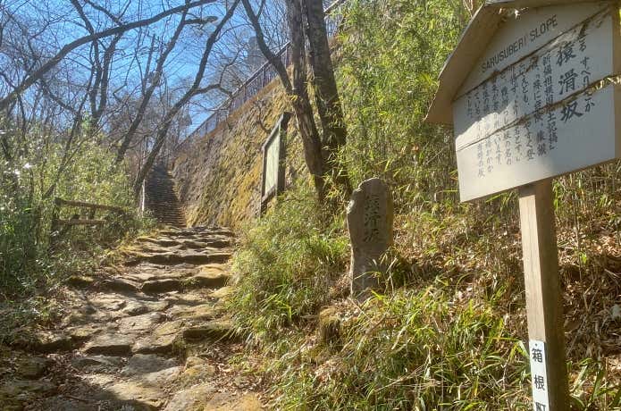 猿滑坂石碑と案内板