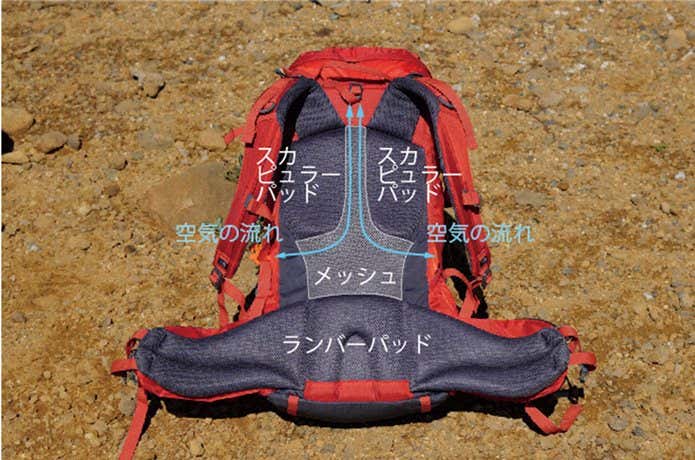 カリマー 登山用リュック ridge
背面システム
