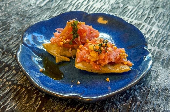 陣馬そば山下屋のまぐろの板そば