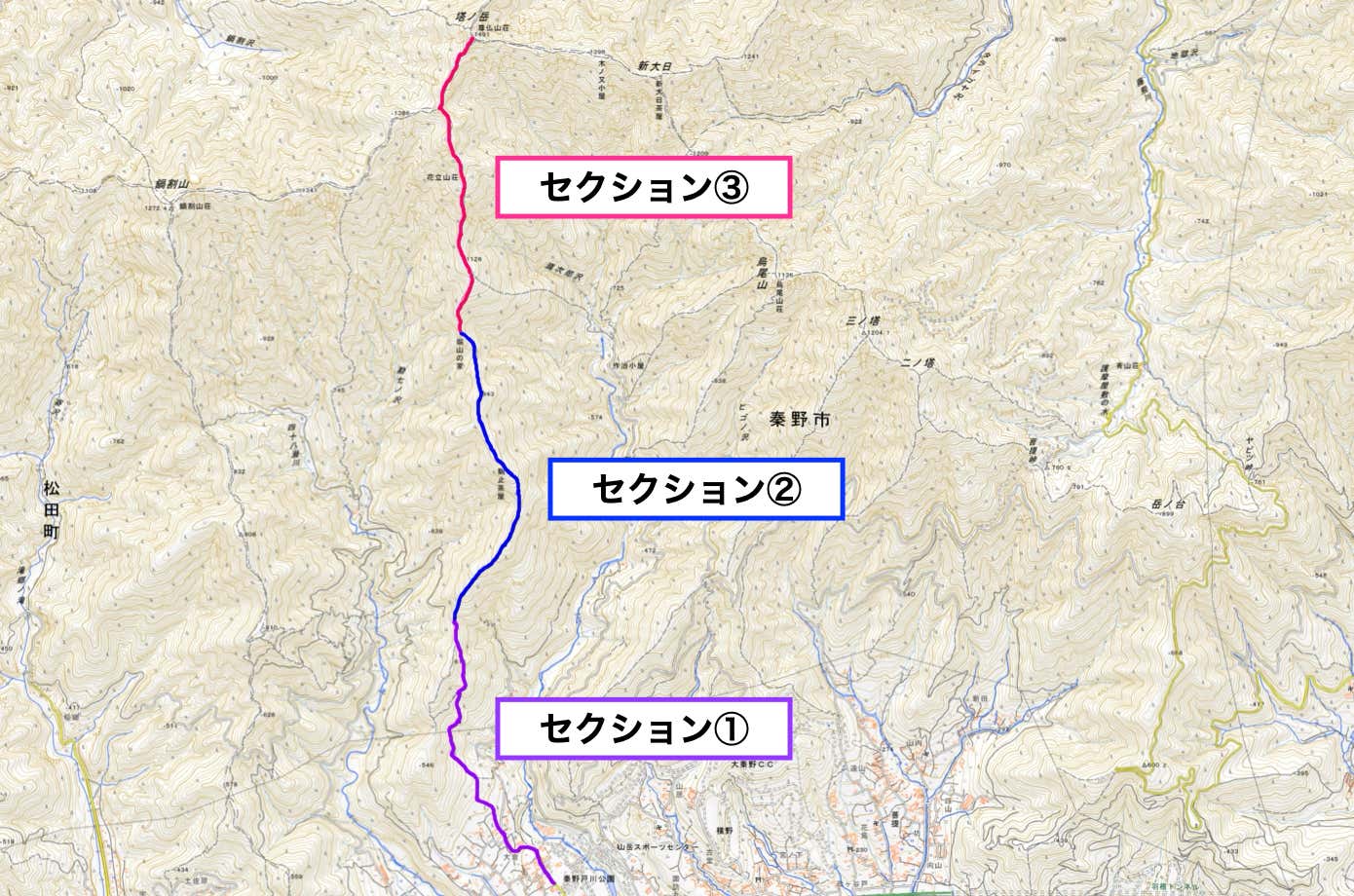 大倉尾根MAP
