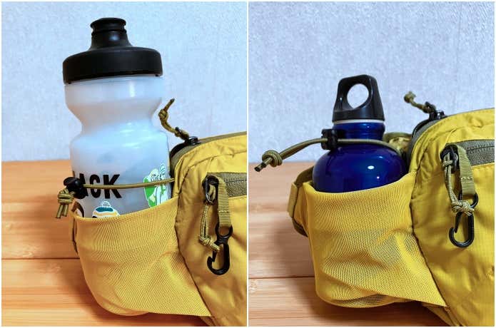 テラヴィア・ヒップ・パック 5Lのボトル収納例