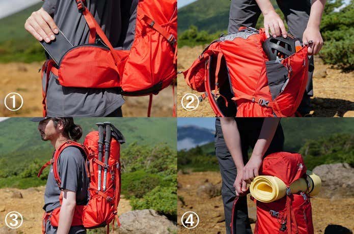カリマー 登山用リュック ridge
収納力説明