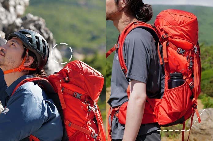 カリマー 登山用リュック ridge を背負う男性