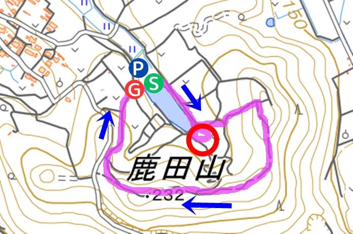 鹿田山登山ルート
