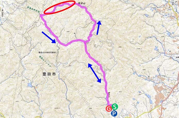猿投山登山コース図