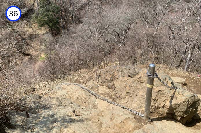 行者ヶ岳からの下り