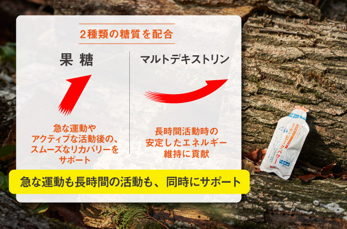 果糖とマルトデキストリンを解説する図