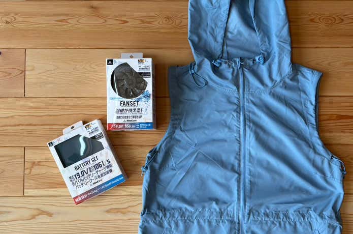 WORKMANファン付きベスト一式(WindCore) ワークマン WindCore 限定生産品 空調服 ファンベスト 黒 ①
