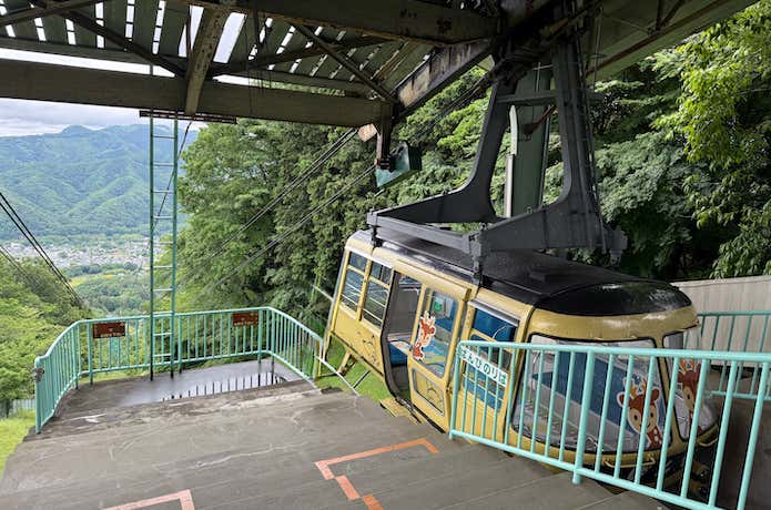 山麓と山頂をむすぶロープウェイ