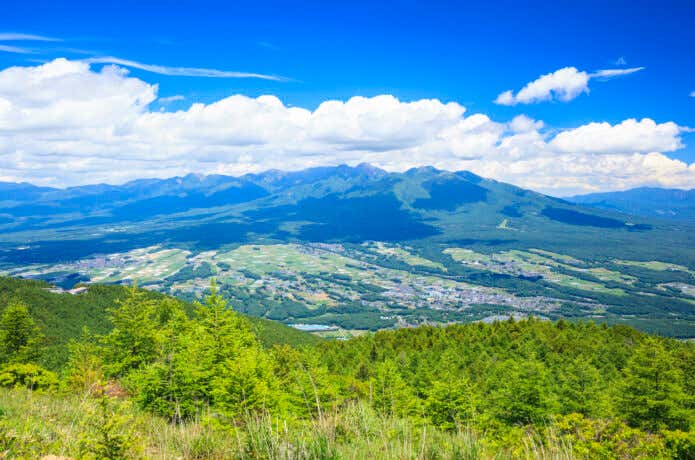 入笠山山頂から八ヶ岳方面